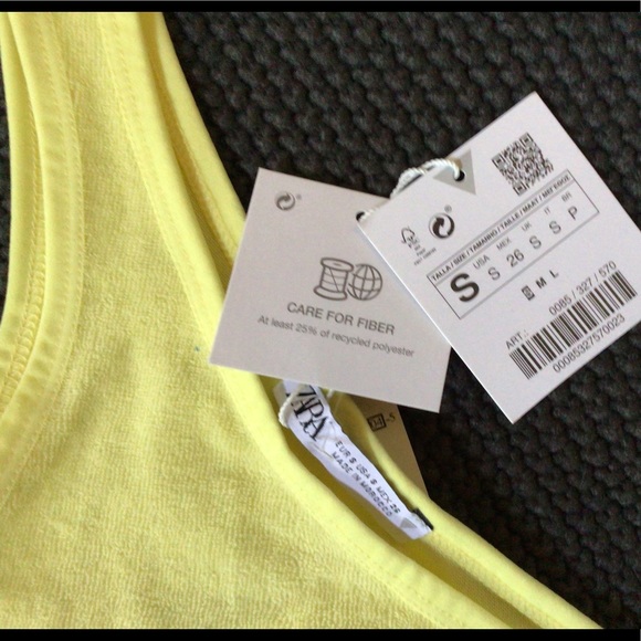 Zara lemon one shoulder crop Top, New with tags, size Small - Picture 3 of 8